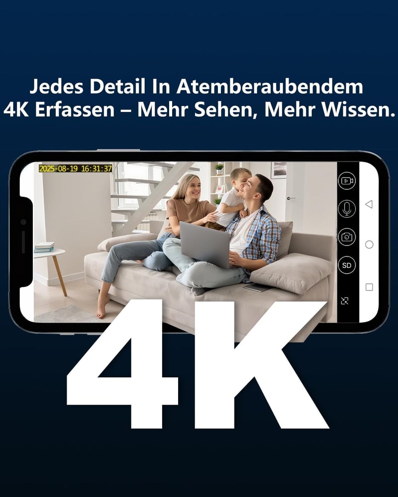 Bextgoo 4K Mini WiFi Kamera Éjjellátóval, 50 Napos Üzemidő, Felhő és Helyi Tárolás