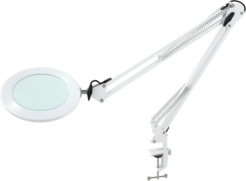 Beyamz nagyítólámpá 105mm 5-dioptriás valódi üveggel, 3 színmód, USB, fehér