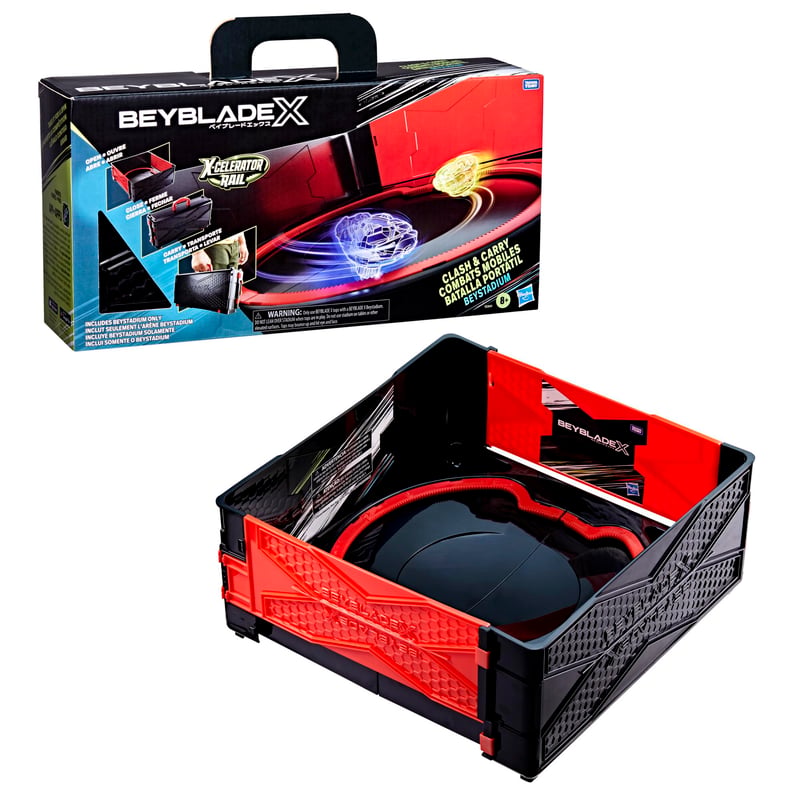 Beyblade X Clash and Carry Beystadium bojová aréna pre deti – súprava s hračkárskymi točiacimi sa káčami Beyblade