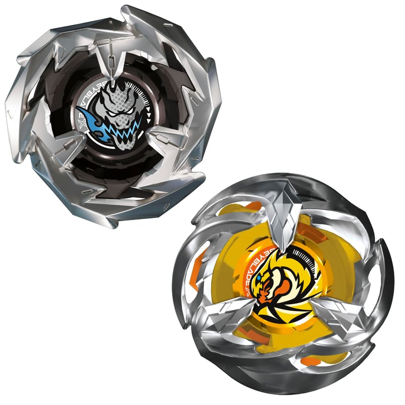 Sada rotačných hračiek Beyblade X Dual Pack Gale Wyvern 3-60T a Sword Dran 3-80B s 2 vrcholovými špičkami pre deti