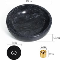 BEYLAB természetes márvány füstölőtartó, füstölőcsésze, brass szett, fekete 6