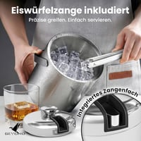 Beyond Jégkocka Készítő Tálca Fedővel és Fogóval, Rozsdamentes Acél, 1,3 Literes Jégtartó - Stainlesssteel 3