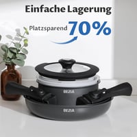 Set de vase BEZIA, 10 piese, cu mâner detașabil, tigaie cu inducție, înveliș antiaderent. 6