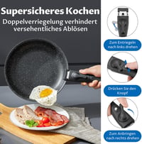 BEZIA Indukciós Edénykészlet Levehető Fogantyúval, Tapadásmentes, Minden Tűzhelytípushoz, Mosogatógépben Mosható 4