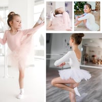 Bezioner Gyerek Balett Ruha Tütü Hosszú Ujjú Balett Dressz Lányoknak 3