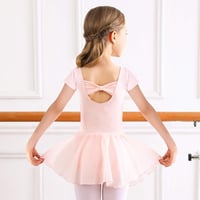 Bezioner Lány Balett Ruha Rövid Ujjú Pamut Body Sifon Tütü Szoknyával Tánc Dressz Gyerek Balerina Jelmez 3