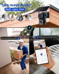 BEZOMIZ 4K WiFi Biztonsági Kamera Kettős Lencse 360° PTZ Éjjellátó Napelem Emberfigyelés 7