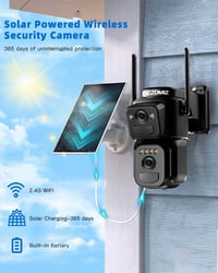 BEZOMIZ 4K WiFi Biztonsági Kamera Kettős Lencse 360° PTZ Éjjellátó Napelem Emberfigyelés 2