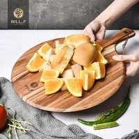 BF BILL.F DIN 1983 Lopată pentru pizza și tocător din lemn de salcâm, poate fi folosită și ca tavă, tavă rotundă pentru transfer, paletă de copt, ridicător de tort pentru pizza și pâine, 48x36,5x1,2 cm 6