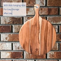 BF BILL.F DIN 1983 Lopată pentru pizza și tocător din lemn de salcâm, poate fi folosită și ca tavă, tavă rotundă pentru transfer, paletă de copt, ridicător de tort pentru pizza și pâine, 48x36,5x1,2 cm 4