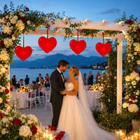 Decorațiune inimă BF Souvenirs LED Vinyl Love 50x40 cm - Balon inimă gonflabil, reutilizabil, luminos, cu LED, pentru nuntă, logodnă, Ziua Îndrăgostiților, zi de naștere 5