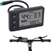 BuyWeek S866 Elektromos Kerékpár LCD Kijelző - 24/36/48V Sebességmérő, Kilométeróra, Vízálló 5 Tűs Csatlakozó, 22,2mm Kormányra 7