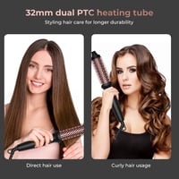 UKLISS 3 az 1-ben Hőformázó Kefe 32mm - Elektromos Hajformázó 160-230°C LCD Kijelzővel, Göndörítő és Egyenesítő Funkció, Könnyű Utazó Méret 2