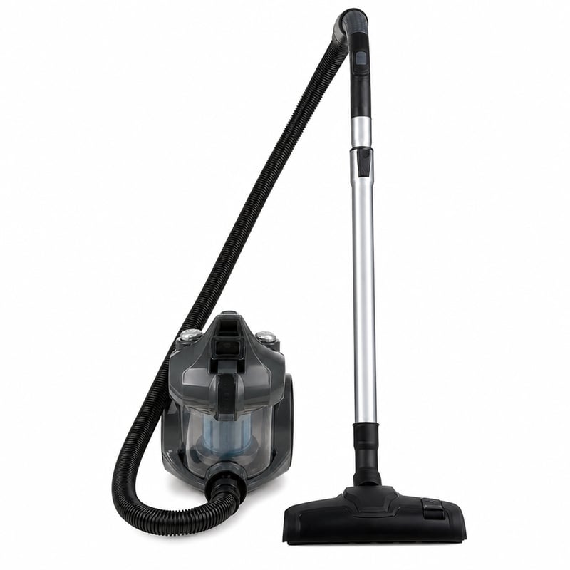 Aspirator fără sac tip cilindru AmazonBasics 700 W — defect, pentru piese: nu pornește, buton de pornire defect (stare: vezi poza a 2-a)