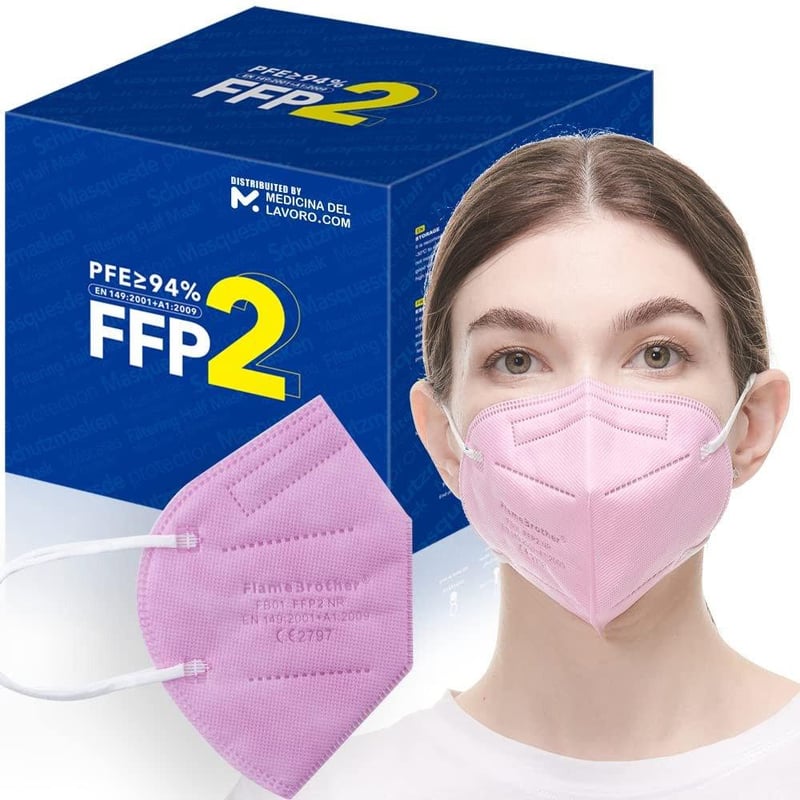 Medicinadellavoro Rózsaszín FFP2 Maszk - 5 Rétegű, Szelepnélküli, Nagy Szűrésű (30db)