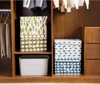 Cutie de depozitare pliabilă Fcalvy cu capac - Cutie de jucării cu model Urs Polar pentru copii, pentru haine - Material bumbac, 38x25x25 cm 8