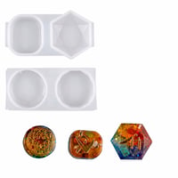 Set 3 Forme din Silicon HQdeal - Matriță Rășină Epoxidică pentru Bijuterii DIY, Pandantiv, Colier, Cercei - Rotund, Coloană Lungă 1