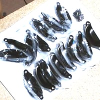 Vintage nábytková úchytka Anyuan Boy v tvare mušle, čierne železo – sada úchytiek na skrine, zásuvky a komody so skrutkami 9,8 x 3,3 cm – 15-dielna sada 4