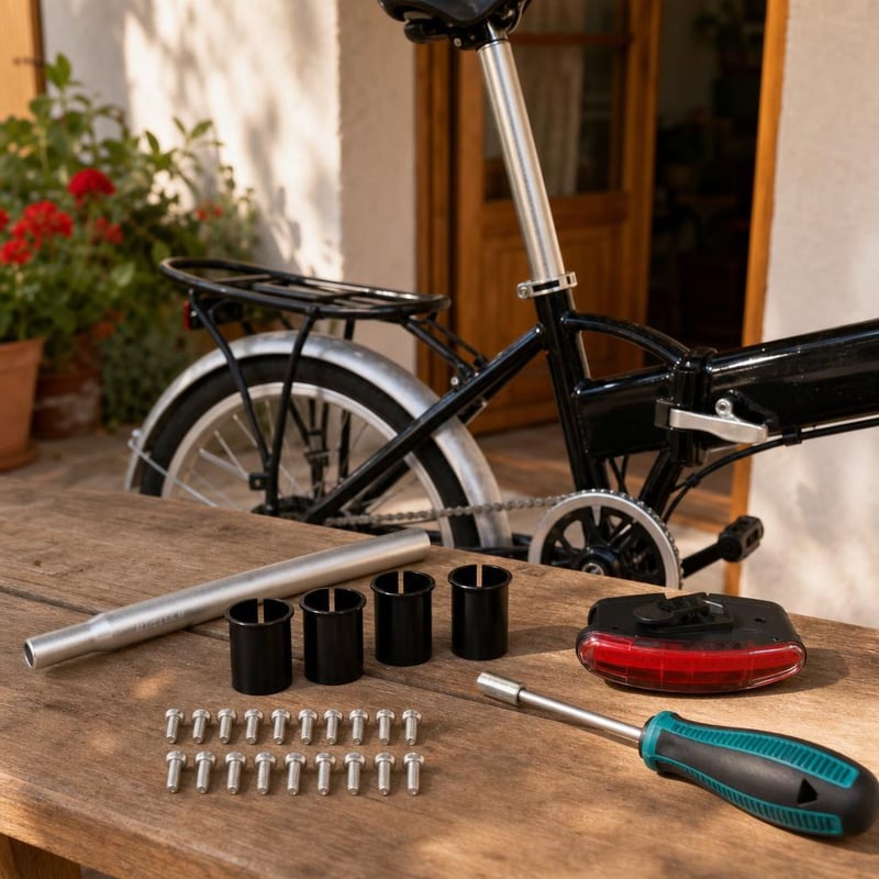 Set za održavanje cijevi sjedala: 450mm cijev + adapter + imbus 5mm + 30 vijaka + stražnje svjetlo