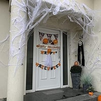 Halloween Szett: Fehér Pókháló 90m² + Műanyag Pókok, Rugalmas Party Dekoráció 5