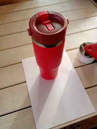 Termoska z nehrdzavejúcej ocele Super Sparrow Twistpath 900 ml, s viečkom so slamkou Flex, červená, bez BPA, vhodná do auta (stav: pozri 2. obrázok) 2