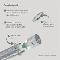 Vent Systems Galvanizált Acél Csőcsatlakozó 100mm Kerek Szellőzőcső Toldó - Fém Tömlőkapcsoló Szellőztető Rendszerekhez 5