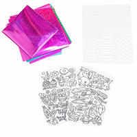Set de artă cu folie Qunkun DIY pentru copii – Autocolante de colorat și set creativ de lucru manual (Incomplet: (stare: vezi a 2-a imagine) 1