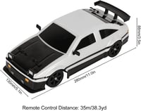 BuyWeek Drift RC Autó 1/16 Méretarány - 2.4 GHz Távirányítós Versenyautó 4 Kerék Meghajtással, LED Világítással, 2 Gumigarnitúrával Fiúknak  5