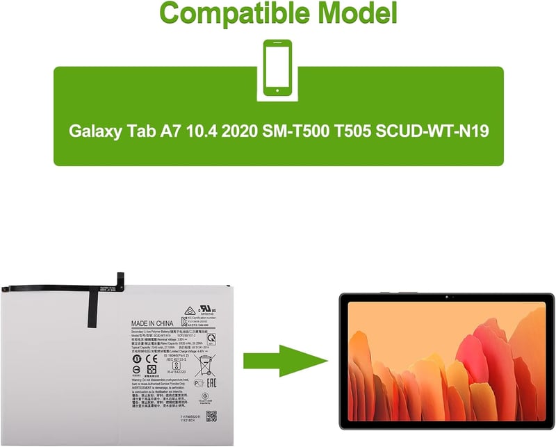Samsung Galaxy Tab A7 10.4 (2020) akkumulátor cserecsomag szerszámkészlettel