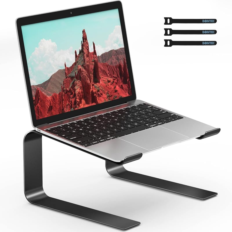 BONTEC Ergonomikus Laptop Állvány Íróasztalhoz, 10-17,3 Hüvelykes Notebookokhoz Kompatibilis Tartó, Fekete