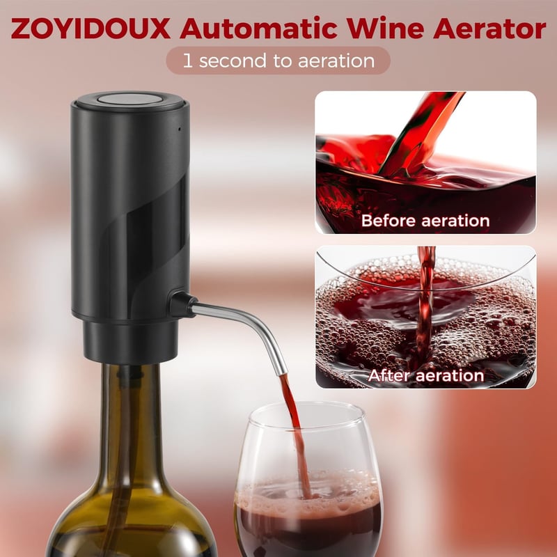 ZOYIDOUX USB-s Elektromos Borpumpa Zárható Dugóval - Ajándék Borkedvelőknek