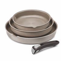 Set de tigăi Tefal Ingenio Emotion L8968445 din oțel inoxidabil 22/24/28 cm cu mâner detașabil — unitate principală ușor lovită (resigilat) 1