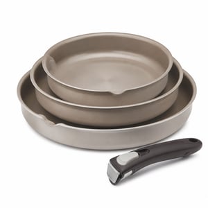 Set de tigăi Tefal Ingenio Emotion L8968445 din oțel inoxidabil 22/24/28 cm cu mâner detașabil — unitate principală ușor lovită (resigilat)