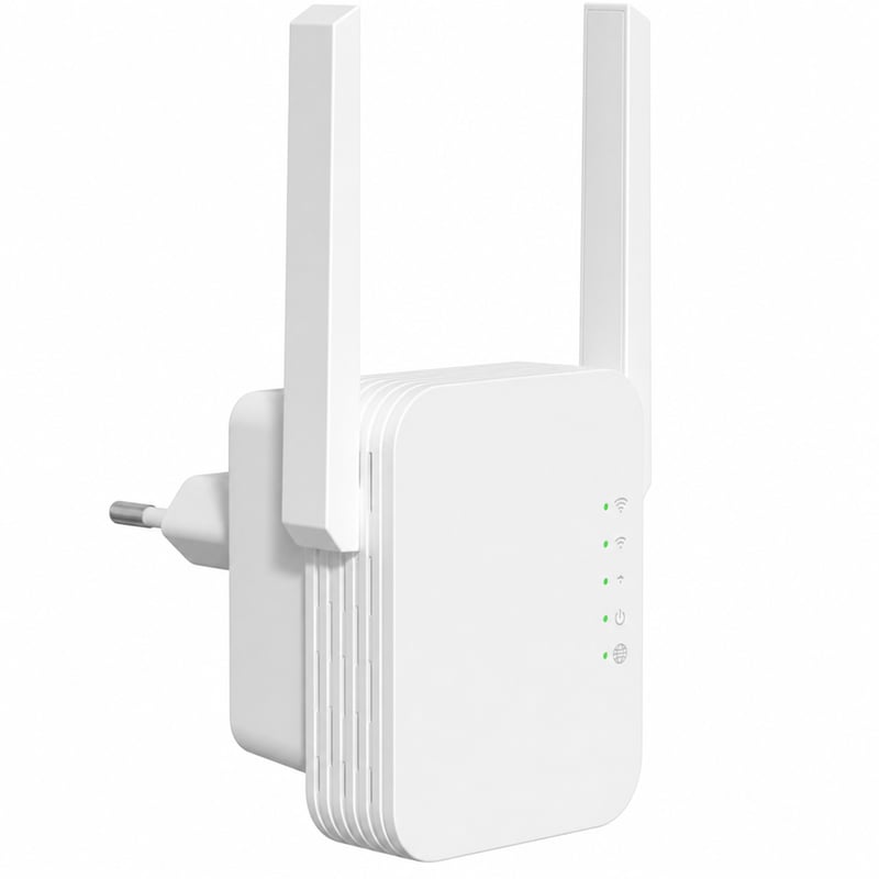 WiFi zosilňovač signálu STRONG N300 Mbit/s, zásuvkový WLAN opakovač, WPS, LAN port, prístupový bod — sieťový kábel (stav: pozri 2. obrázok)