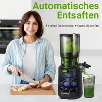 AMZCHEF Nagy Nyílású Automata Gyümölcs- és Zöldségprés, 1.8L, Hidegpréselés, Fekete 4
