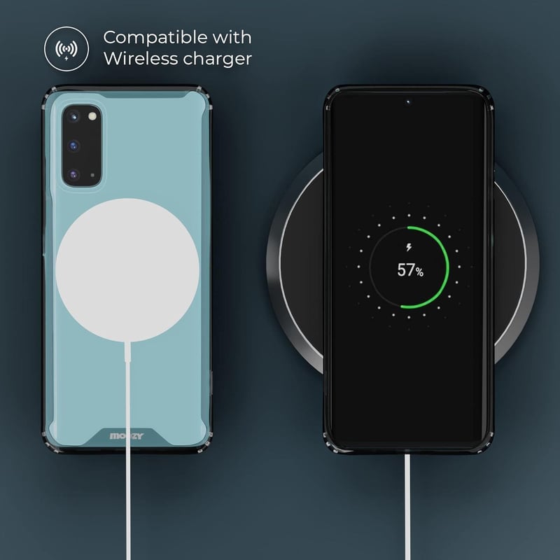 Samsung S20 5G/4G Átlátszó Ütésálló Tok Fekete Kerettel