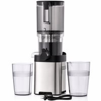 Odšťavovač AMZCHEF Slow Juicer – predvádzací kus, s 1 filtrom, bez gumeného tesnenia, strieborný 1