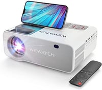 WEWATCH V53 Pro 4K WiFi Projektor, 350 ANSI Lumen, 230" Szélesvásznú Vetítés, Bluetooth, Full HD 1080P, iOS/Android Kompatibilis, Otthoni Mo 1