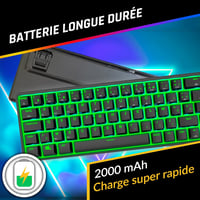 KLIM Shift Francia Kiosztású Bluetooth Billentyűzet - Vezeték Nélküli Gamer Keyboard PC, Mac, PS4, PS5, Xbox, Smart TV Eszközökhöz - Fekete- 5
