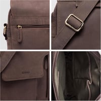LEABAGS valódi bőr válltáska 13"-os laptophoz, sötétbarna 5
