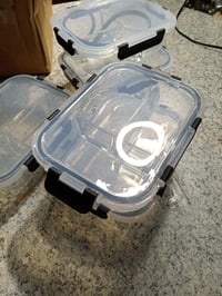 Liliume staklena posuda za hranu s poklopcem, spremnik za pripremu obroka s 3 odjeljka, 1040 ml, set od 5 komada, za doziranje i pripremu hrane 4