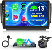 Rimoody 10,1" Android Autórádió Peugeot 2008/208 (2012-2018) - 8 Magos, 4GB+64GB, GPS, WiFi, Bluetooth, CarPlay, Tükrözés, FM/RDS/DAB 1