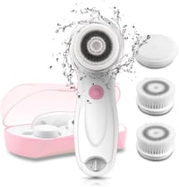 TOUCHBeauty rózsaszín elektromos arctisztító kefe szett, 3 fejjel, utazótokkal 1