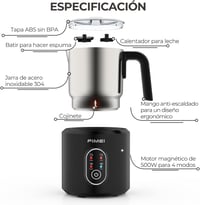 FIMEI 4 az 1-ben elektromos tejhabosító, forró és hideg italokhoz, 250/350 ml 2