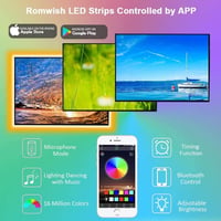 Romwish LED TV háttérvilágítás - 3m RGB szalag, Bluetooth, 40-50" TV-hez 4