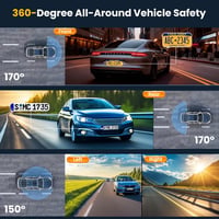Bfhdbdt 4 csatornás első hátsó autós dash cam 4K+1080P, 360 fok, 64GB SD, 4x140, 8 IR, G szenzor, ciklikus rögzítés, parkolásfigyelő, WiFi 6