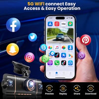 Bfhdbdt 4 csatornás első hátsó autós dash cam 4K+1080P, 360 fok, 64GB SD, 4x140, 8 IR, G szenzor, ciklikus rögzítés, parkolásfigyelő, WiFi 7
