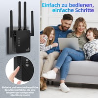 Bfhdbdt WiFi zosilňovač signálu 1200 Mbit/s, 5G a 2,4G dvojpásmový WLAN opakovač s LAN portom, WPS, pokrytie 850 m², 35 zariadení, kompatibilný s 99 % routerov 8