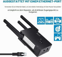 Bfhdbdt WiFi opakovač 1200 Mbit/s, dvojpásmový zosilňovač signálu WLAN so 4 anténami, režim opakovač/smerovač/prístupový bod, port LAN/WAN, jednoduchá inštalácia 6