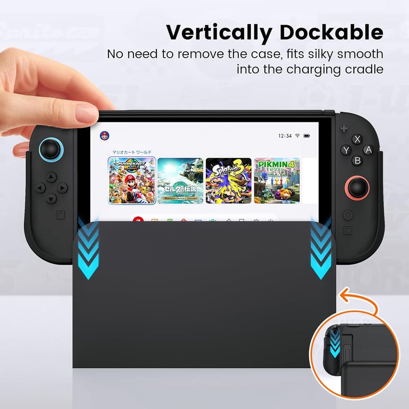 BHGift Nintendo Switch 2 ultravékony tok ergonomikus fogantyúval, dokkolható TPU hüvely